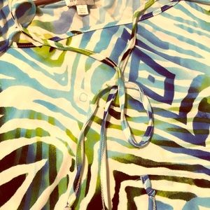 Avenue Blue/Green Animal Print women’s top